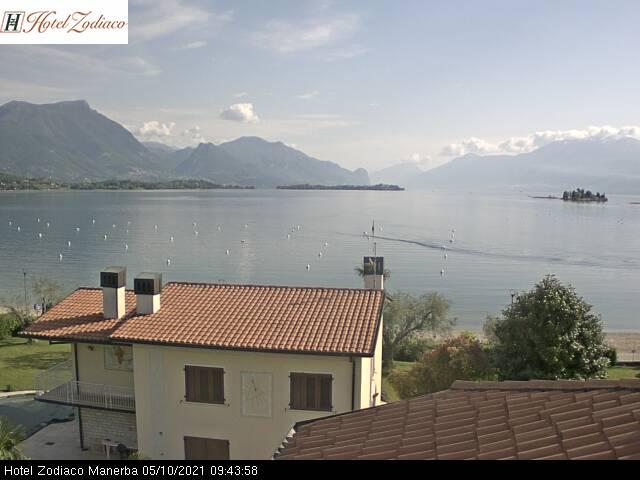 Live-Webcam am Hotel Zodiaco in Manerba der Garda mit Blickrichtung N-NO vorbei an der Isola del Garda
